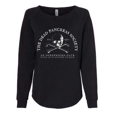 Dead Pancreas Society Type One Diabetes T1D Awareness Skull Womens California Wash Sweatshirt