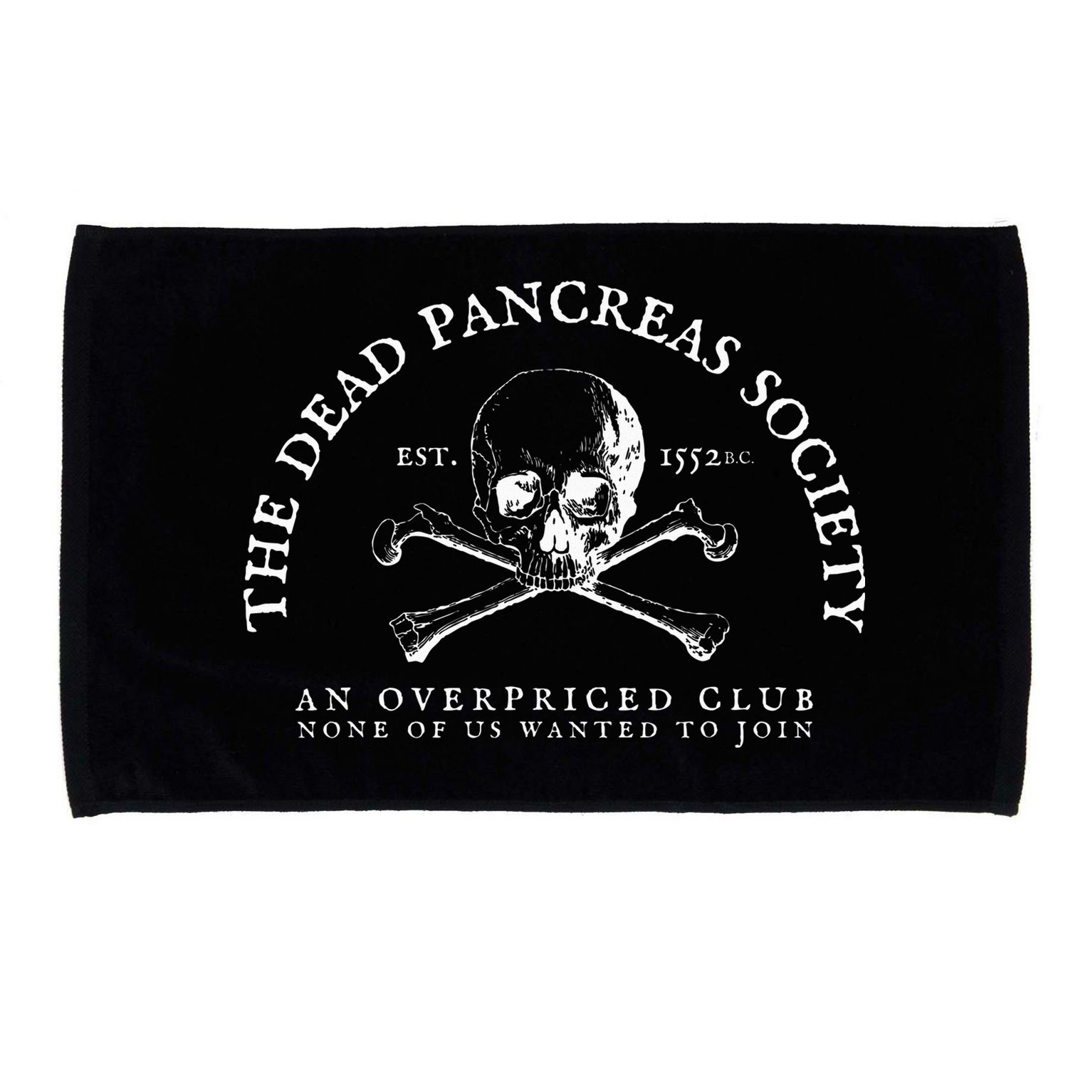 Dead Pancreas Society Type One Diabetes T1D Awareness Skull Microfiber Hand Towel