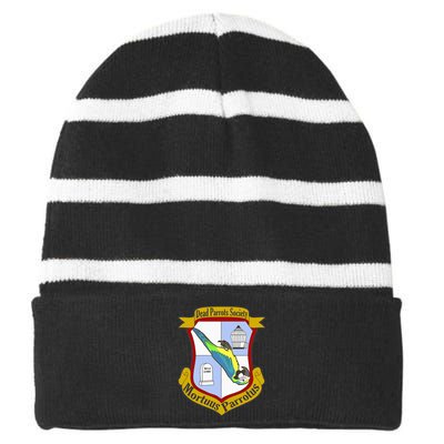 Dead Parrot Sketch Cage Striped Beanie with Solid Band