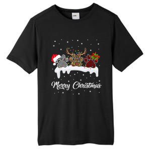 Dog Paw Santa Hat Reindeer Horns Dog Lover Merry Christmas Great Gift Tall Fusion ChromaSoft Performance T-Shirt