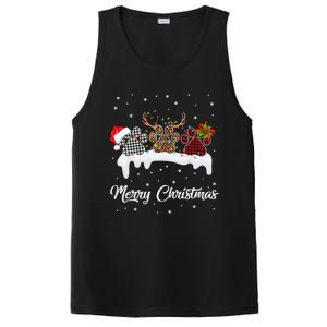 Dog Paw Santa Hat Reindeer Horns Dog Lover Merry Christmas Great Gift PosiCharge Competitor Tank