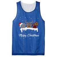 Dog Paw Santa Hat Reindeer Horns Dog Lover Merry Christmas Great Gift Mesh Reversible Basketball Jersey Tank