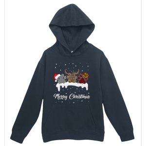 Dog Paw Santa Hat Reindeer Horns Dog Lover Merry Christmas Great Gift Urban Pullover Hoodie