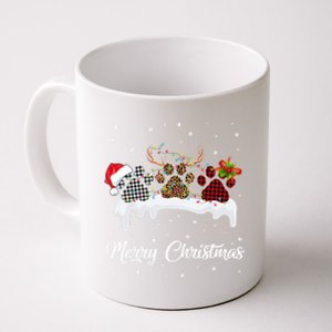 Dog Paw Santa Hat Reindeer Horns Dog Lover Merry Christmas Great Gift Coffee Mug