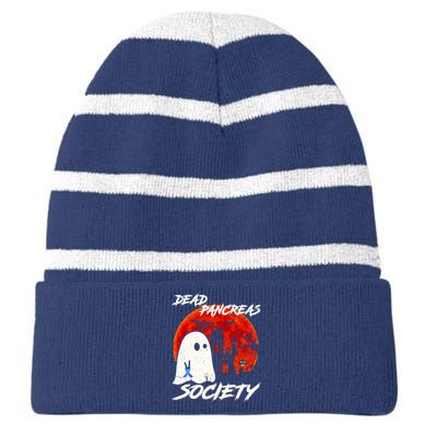 Dead Pancreas Society Diabetes Awareness Funny Diabetic Striped Beanie with Solid Band