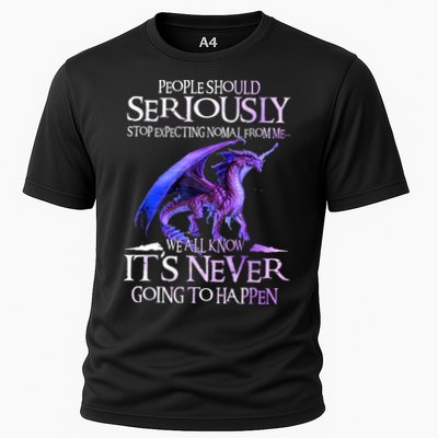 Dragon People Should Seriously Stop Expecting Normal From Me Cooling Performance Crew T-Shirt