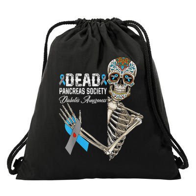 Dead Pancreas Society Diabetes Awareness Day Sugar Skeleton Drawstring Bag