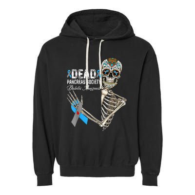 Dead Pancreas Society Diabetes Awareness Day Sugar Skeleton Garment-Dyed Fleece Hoodie