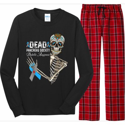 Dead Pancreas Society Diabetes Awareness Day Sugar Skeleton Long Sleeve Pajama Set