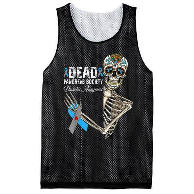 Dead Pancreas Society Diabetes Awareness Day Sugar Skeleton Mesh Reversible Basketball Jersey Tank