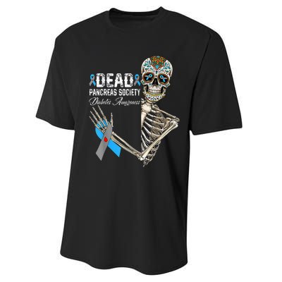 Dead Pancreas Society Diabetes Awareness Day Sugar Skeleton Performance Sprint T-Shirt