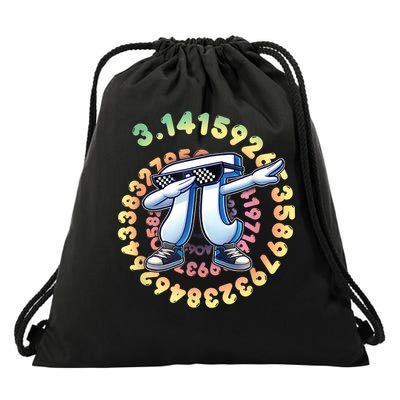  Dabbing Pi Symbol  Youth Math Teacher Pi Day Drawstring Bag