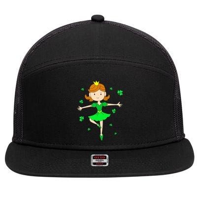 Dancing Princess St Patricks Ballerina 7 Panel Mesh Trucker Snapback Hat