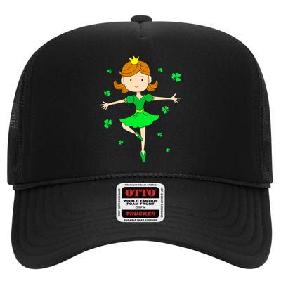 Dancing Princess St Patricks Ballerina High Crown Mesh Back Trucker Hat