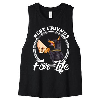 Doberman Pinscher Shirt Funny Doberman Lover Women's Racerback Cropped Tank