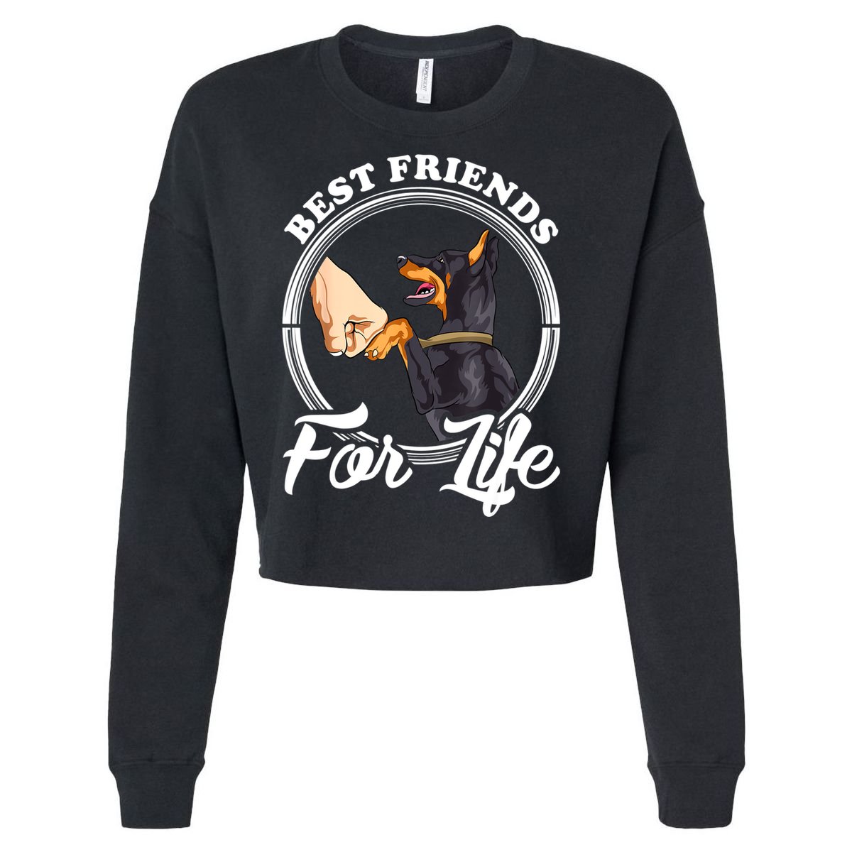 Doberman Pinscher Shirt Funny Doberman Lover Cropped Pullover Crew