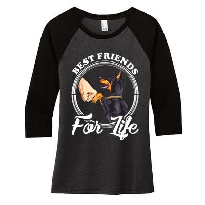 Doberman Pinscher Shirt Funny Doberman Lover Women's Tri-Blend 3/4-Sleeve Raglan Shirt