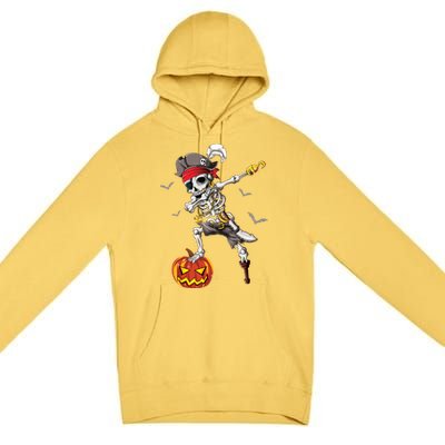 Dabbing Pirate Skeleton Dab Halloween Pumpkin Costume Funny Gift Premium Pullover Hoodie