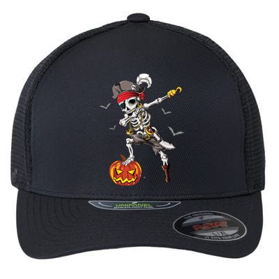 Dabbing Pirate Skeleton Dab Halloween Pumpkin Costume Funny Gift Flexfit Unipanel Trucker Cap