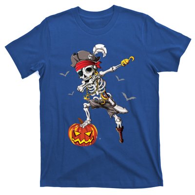 Dabbing Pirate Skeleton Dab Halloween Pumpkin Costume Funny Gift T-Shirt