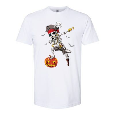 Dabbing Pirate Skeleton Dab Halloween Pumpkin Costume Funny Gift Softstyle® CVC T-Shirt