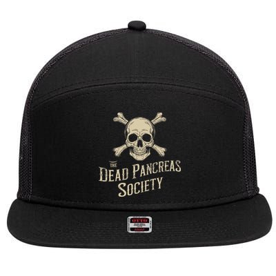 Dead Pancreas Society Skull Type 1 Diabetes T1d Awareness 7 Panel Mesh Trucker Snapback Hat
