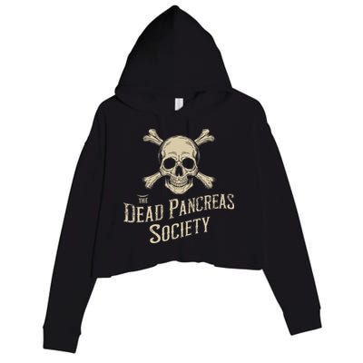 Dead Pancreas Society Skull Type 1 Diabetes T1d Awareness Crop Fleece Hoodie