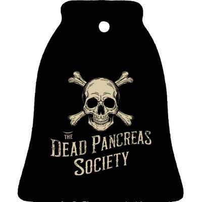 Dead Pancreas Society Skull Type 1 Diabetes T1d Awareness Ceramic Bell Ornament