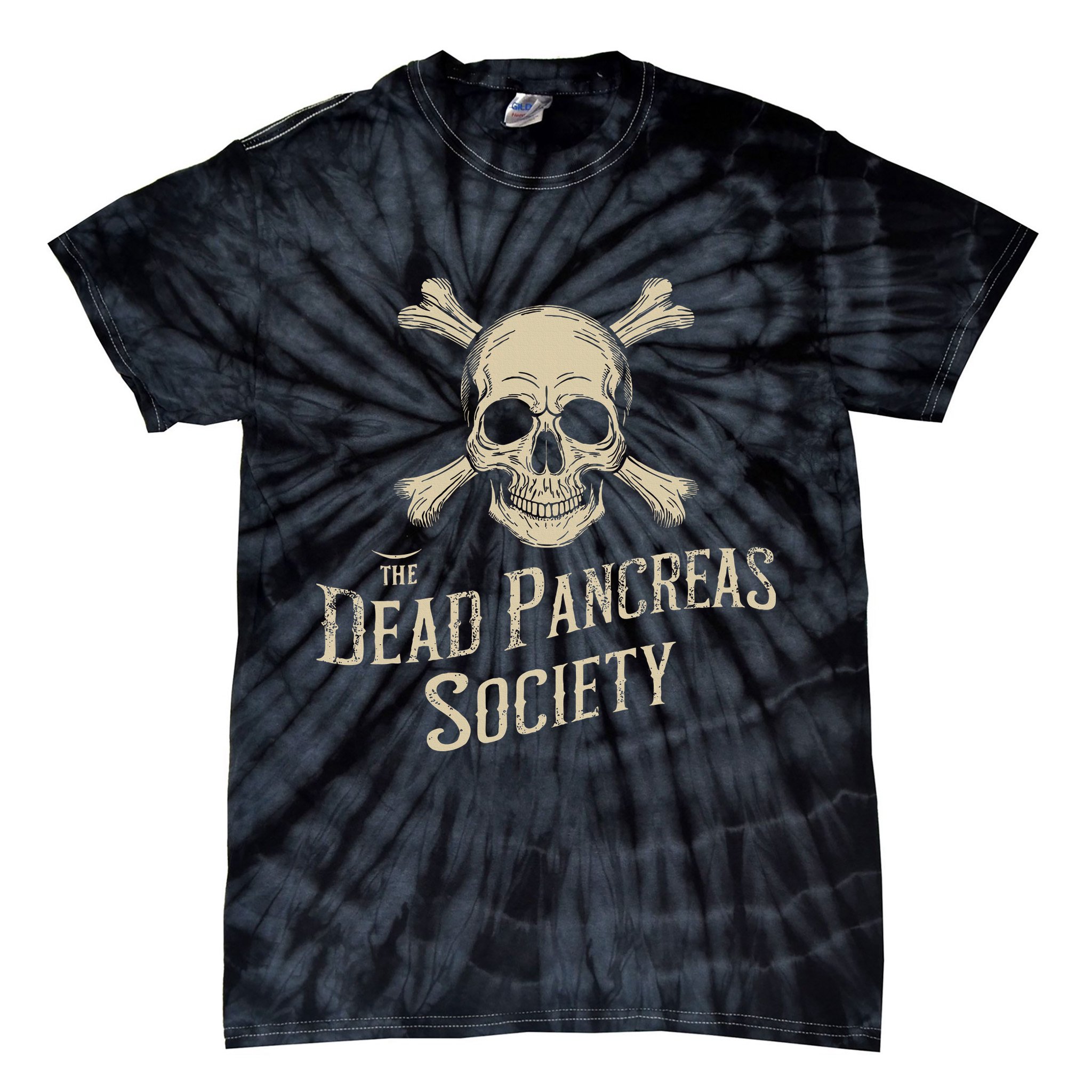 Dead Pancreas Society Skull Type 1 Diabetes T1d Awareness Tie-Dye T-Shirt