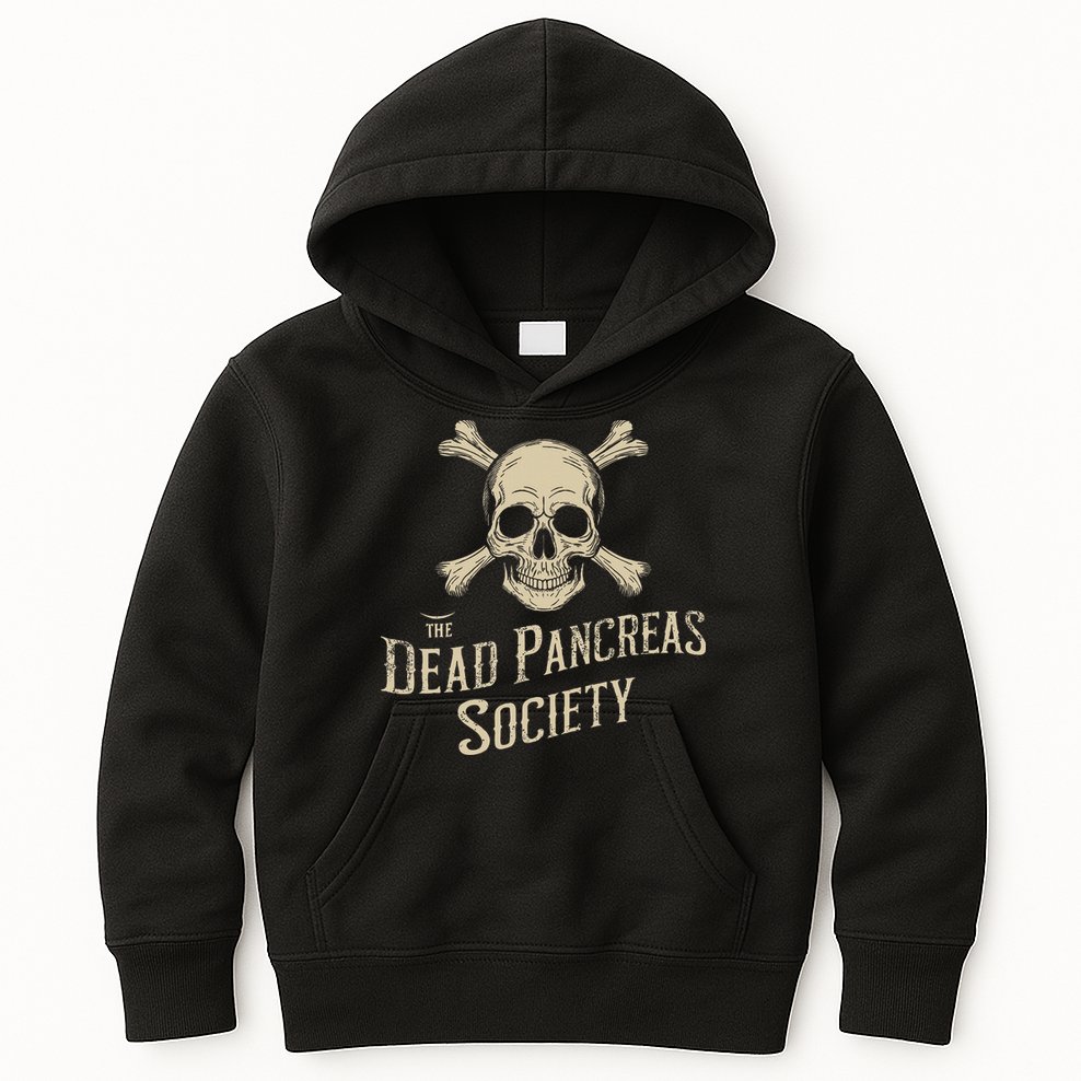 Dead Pancreas Society Skull Type 1 Diabetes T1d Awareness Kids Hoodie