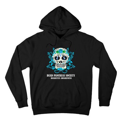 Dead Pancreas Society Funny Diabetes Awareness Sugar Skull Hoodie