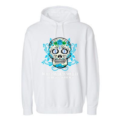 Dead Pancreas Society Funny Diabetes Awareness Sugar Skull Garment-Dyed Fleece Hoodie