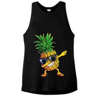 Dabbing Pineapple Sunglasses Aloha Beaches Hawaii Hawaiian Ladies PosiCharge Tri-Blend Wicking Tank