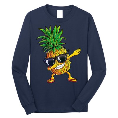 Dabbing Pineapple Sunglasses Aloha Beaches Hawaii Hawaiian Long Sleeve Shirt