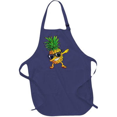 Dabbing Pineapple Sunglasses Aloha Beaches Hawaii Hawaiian Full-Length Apron With Pockets