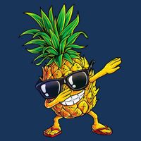 Dabbing Pineapple Sunglasses Aloha Beaches Hawaii Hawaiian T-Shirt