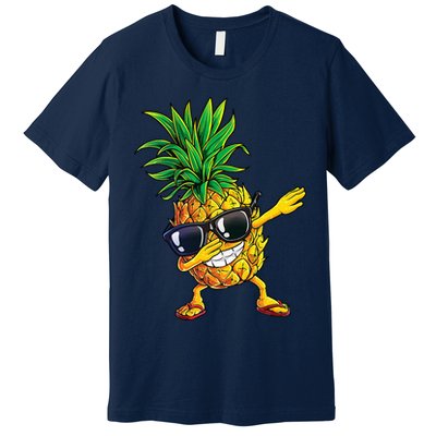 Dabbing Pineapple Sunglasses Aloha Beaches Hawaii Hawaiian Premium T-Shirt