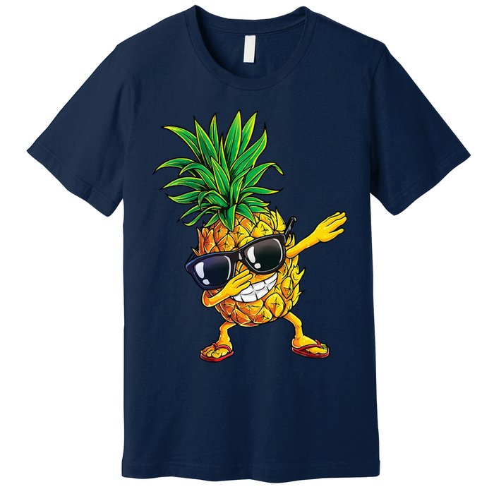 Dabbing Pineapple Sunglasses Aloha Beaches Hawaii Hawaiian Premium T-Shirt