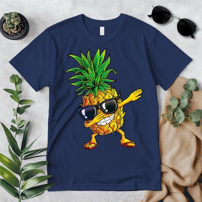Dabbing Pineapple Sunglasses Aloha Beaches Hawaii Hawaiian Premium T-Shirt
