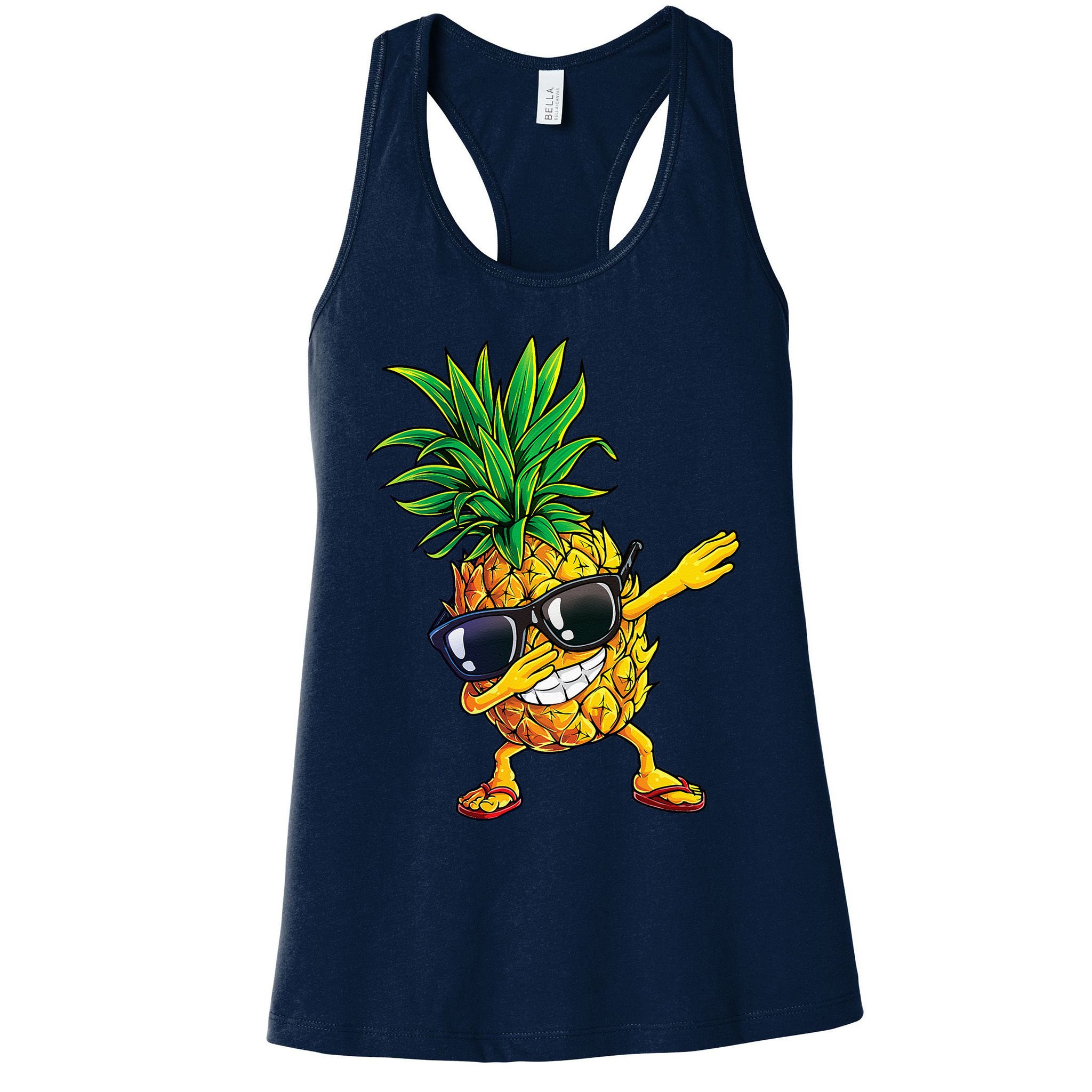 Dabbing Pineapple Sunglasses Aloha Beaches Hawaii Hawaiian Womens Tank Top