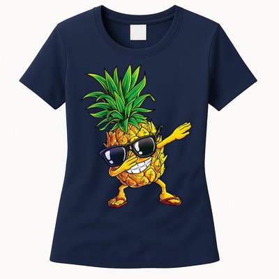 Dabbing Pineapple Sunglasses Aloha Beaches Hawaii Hawaiian Womens T-Shirt