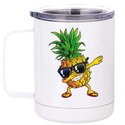 Dabbing Pineapple Sunglasses Aloha Beaches Hawaii Hawaiian 12 oz Stainless Steel Tumbler Cup