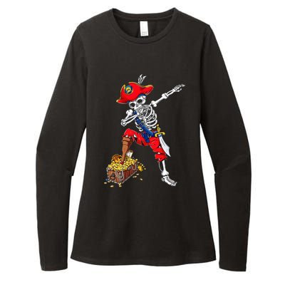 Dabbing Pirate Skeleton Dab Kids Halloween Costume Gift Womens CVC Long Sleeve Shirt