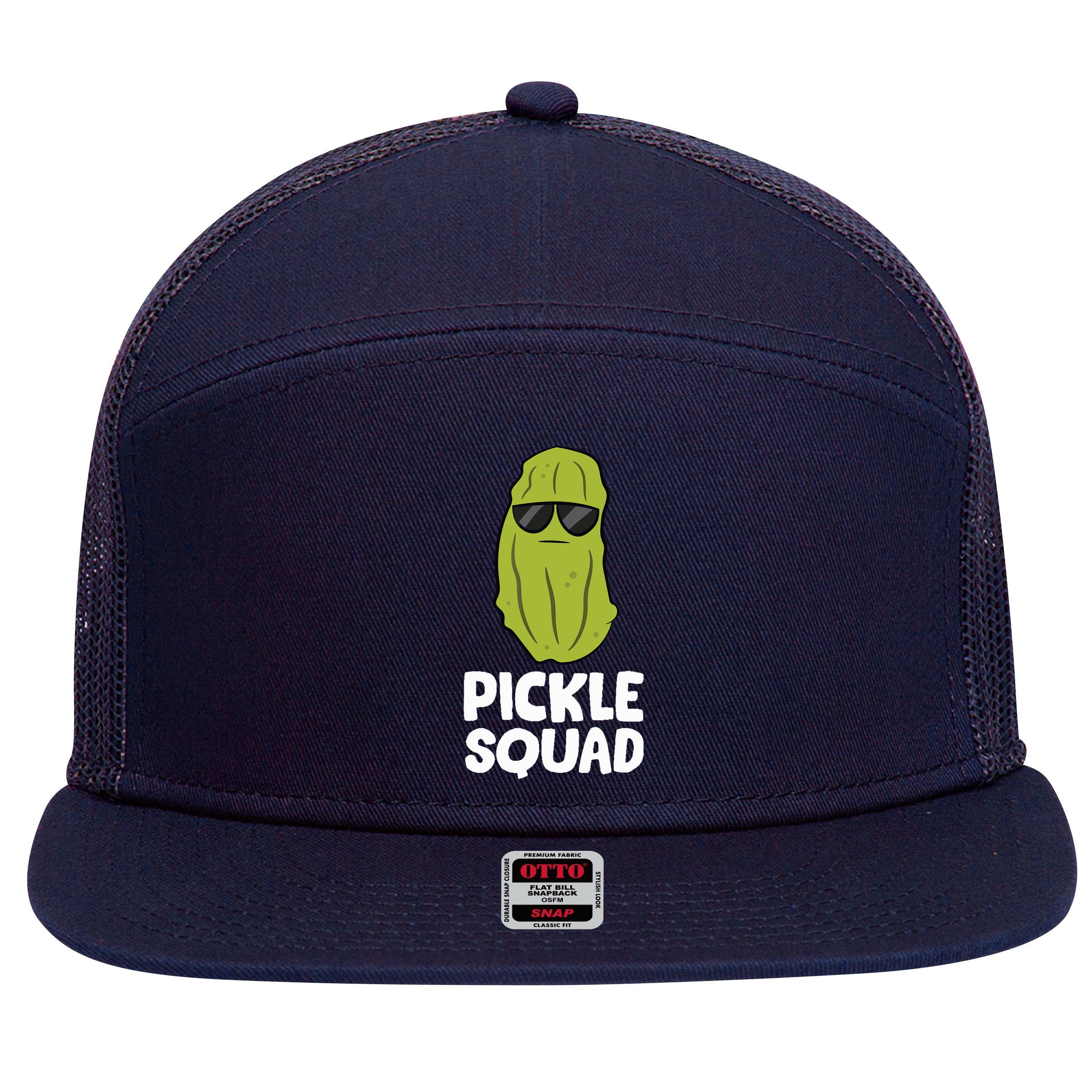 Dill Pickle Squad Pickles Food Team Pickles Love Pickles 7 Panel Mesh Trucker Snapback Hat