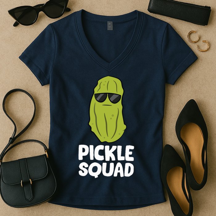 Dill Pickle Squad Pickles Food Team Pickles Love Pickles Women's V-Neck T-Shirt