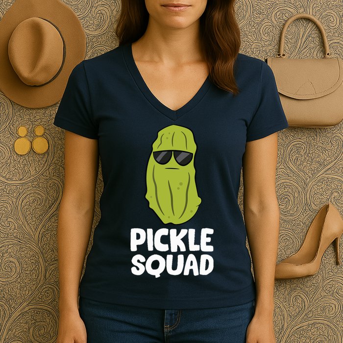 Dill Pickle Squad Pickles Food Team Pickles Love Pickles Women's V-Neck T-Shirt