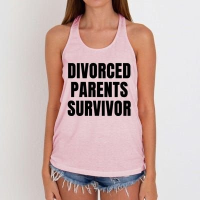 Divorced Parents Survivor Son Daughter Of Divorced Parents Women's Knotted Racerback Tank