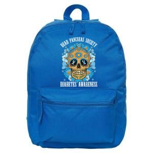 Dead Pancreas Society Funny Diabetes Awareness Sugar Skull Cool Gift 16 in Basic Backpack