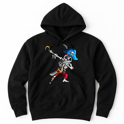 Dabbing Pirates Skeleton Eye Flap Pirate Ship Halloween Hoodie