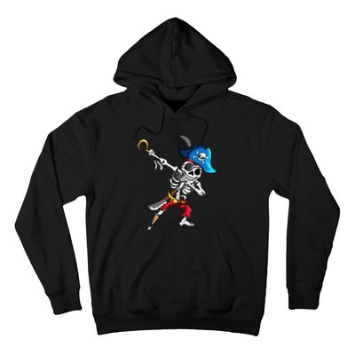 Dabbing Pirates Skeleton Eye Flap Pirate Ship Halloween Hoodie